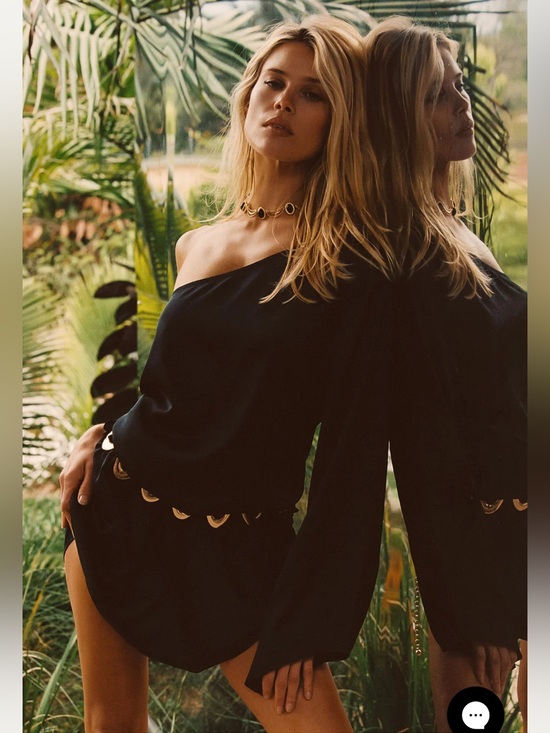 12th Tribe Dresses & Skirts - 12th Tribe Calor Off-Shoulder Black Mini Dress